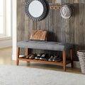 Banc fini gris et chêne