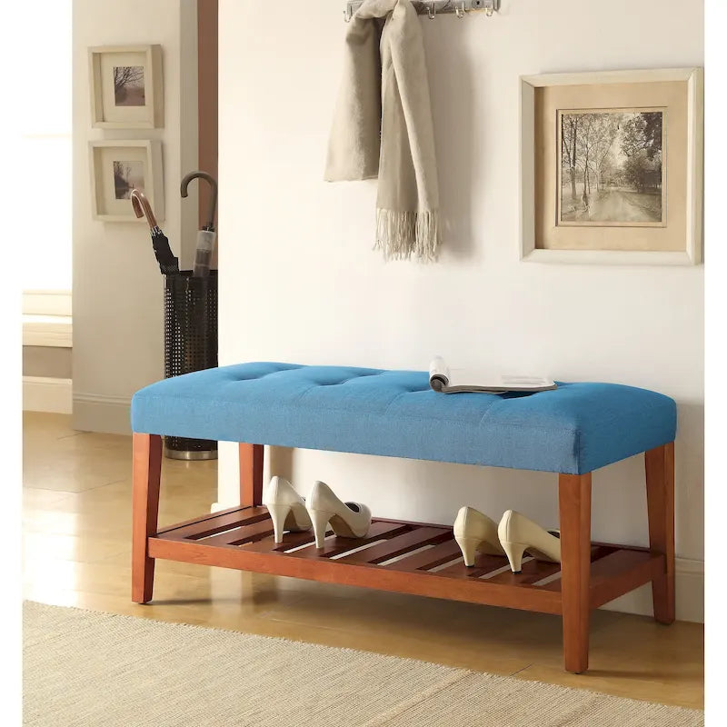 Banc fini gris et chêne