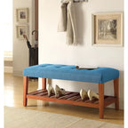 Banc fini gris et chêne