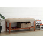 Banc fini gris et chêne