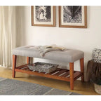 Banc fini gris et chêne