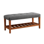 Banc fini gris et chêne