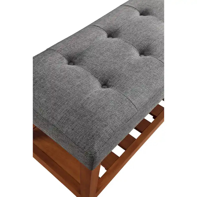 Banc fini gris et chêne