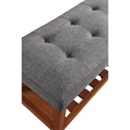 Banc fini gris et chêne