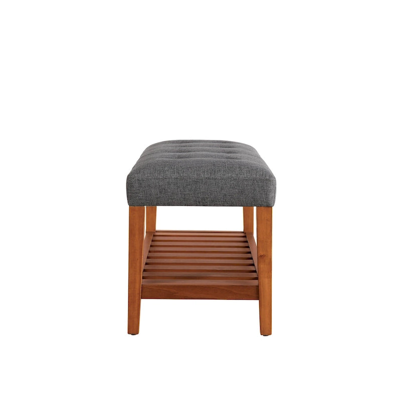 Banc fini gris et chêne
