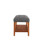 Banc fini gris et chêne