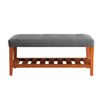 Banc fini gris et chêne