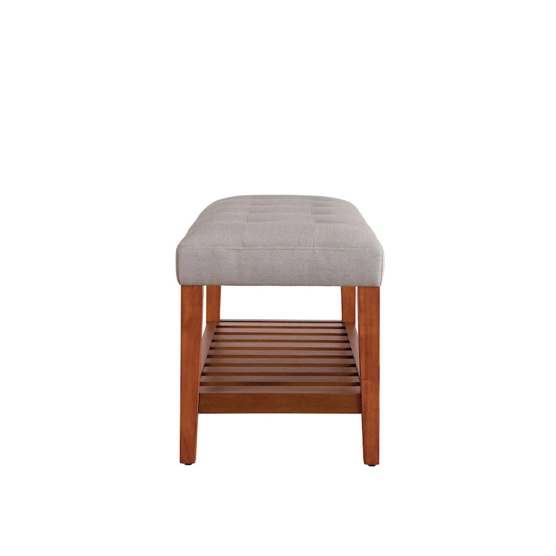 Banc fini gris et chêne