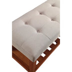 Banc fini gris et chêne
