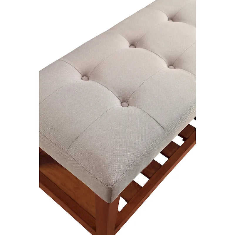 Banc fini gris et chêne