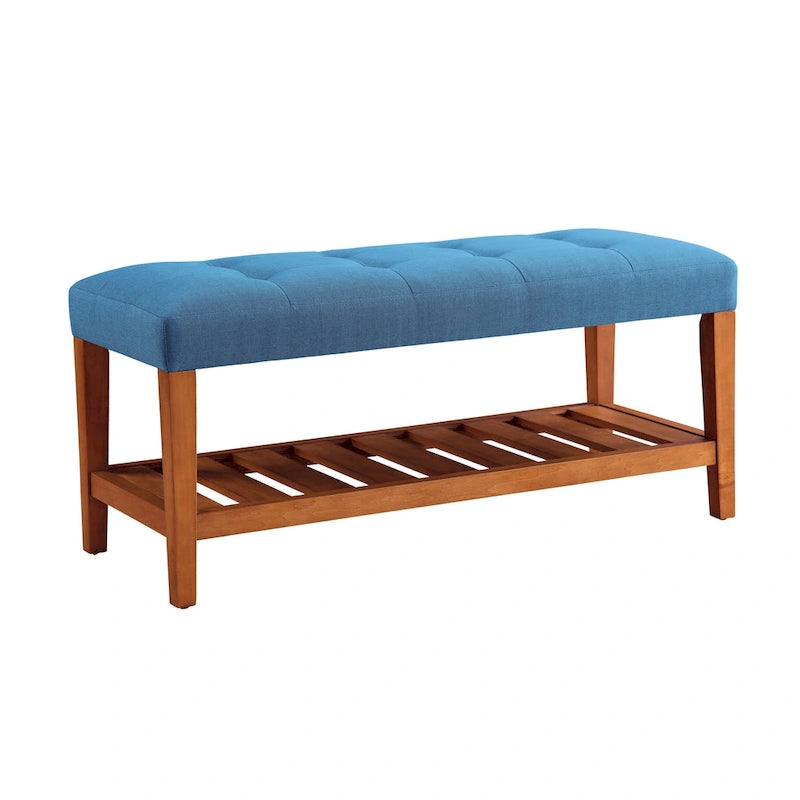 Banc fini gris et chêne
