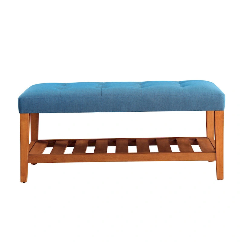 Banc fini gris et chêne