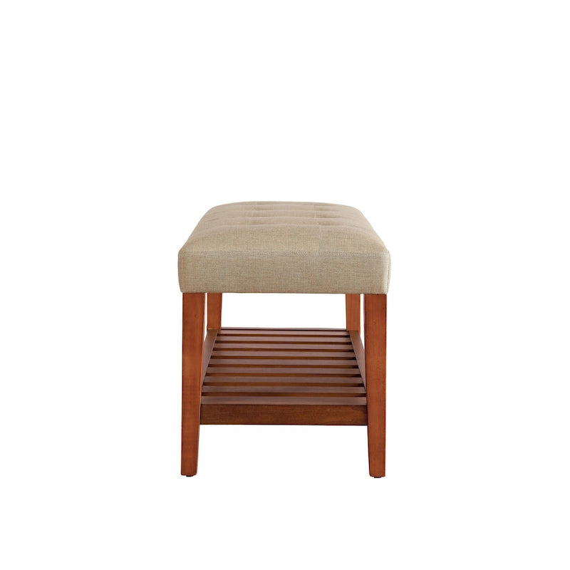 Banc fini gris et chêne