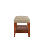 Banc fini gris et chêne