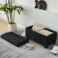 Banc de rangement ottoman, repose-pieds avec pieds, 40,6 x 76,2 x 40,9 cm, banc de bout de lit, coffre de rangement, supporte jusqu'à 300 kg