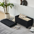Banc de rangement ottoman, repose-pieds avec pieds, 40,6 x 76,2 x 40,9 cm, banc de bout de lit, coffre de rangement, supporte jusqu'à 300 kg