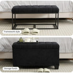 Banc de rangement ottoman, repose-pieds avec pieds, 40,6 x 76,2 x 40,9 cm, banc de bout de lit, coffre de rangement, supporte jusqu'à 300 kg