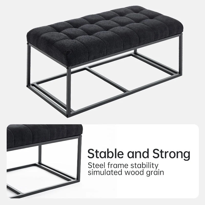 Banc de rangement ottoman, repose-pieds avec pieds, 40,6 x 76,2 x 40,9 cm, banc de bout de lit, coffre de rangement, supporte jusqu'à 300 kg