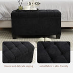 Banc de rangement ottoman, repose-pieds avec pieds, 40,6 x 76,2 x 40,9 cm, banc de bout de lit, coffre de rangement, supporte jusqu'à 300 kg
