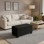 Banc de rangement ottoman, repose-pieds avec pieds, 40,6 x 76,2 x 40,9 cm, banc de bout de lit, coffre de rangement, supporte jusqu'à 300 kg