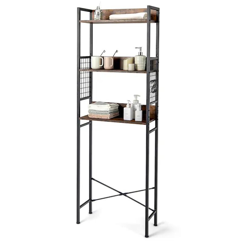 Étagère de rangement 3 niveaux au-dessus des toilettes – Organisateur de salle de bain – Voir détails
