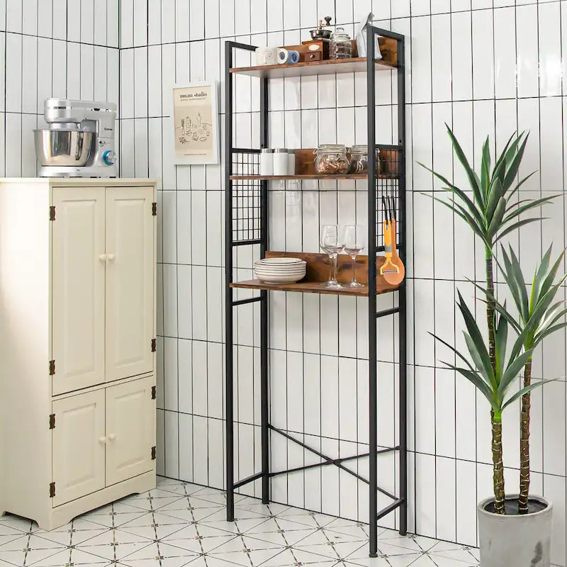 Étagère de rangement 3 niveaux au-dessus des toilettes – Organisateur de salle de bain – Voir détails