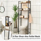 Étagère de rangement 3 niveaux au-dessus des toilettes – Organisateur de salle de bain – Voir détails
