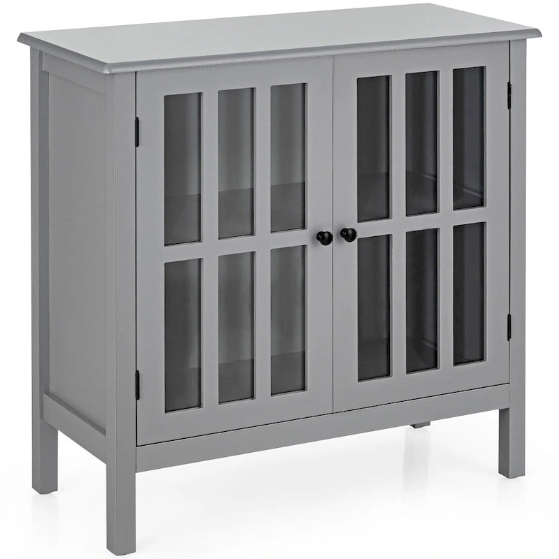 Buffet de rangement, armoire avec portes vitrées, console