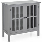 Buffet de rangement, armoire avec portes vitrées, console