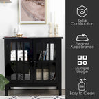 Buffet de rangement, armoire avec portes vitrées, console