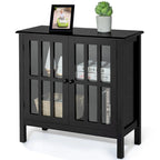 Buffet de rangement, armoire avec portes vitrées, console