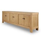 Meuble TV 6 portes, pin naturel vieilli 87x16x28H