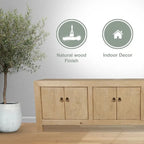 Meuble TV 6 portes, pin naturel vieilli 87x16x28H