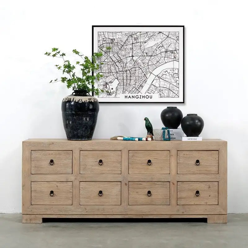 Commode Pin Naturel Vieilli 88x18x35H