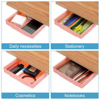 Lot de 4 tiroirs autocollants sous le bureau pour bureau debout, grand modèle – 25,5 x 20 x 4,2 cm