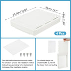 Lot de 4 tiroirs autocollants sous le bureau pour bureau debout, grand modèle – 25,5 x 20 x 4,2 cm