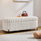 Banc de rangement ottoman surdimensionné de 49,2 pouces, repose-pieds moderne avec pieds en métal