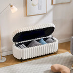 Banc de rangement ottoman surdimensionné de 49,2 pouces, repose-pieds moderne avec pieds en métal