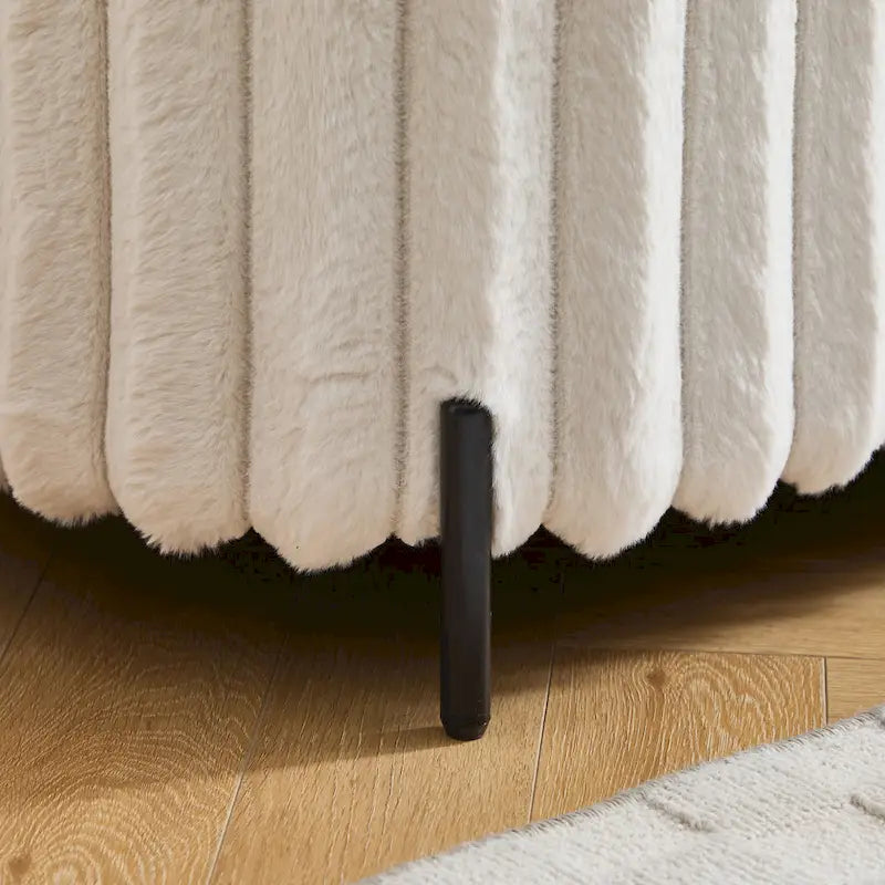Banc de rangement ottoman surdimensionné de 49,2 pouces, repose-pieds moderne avec pieds en métal