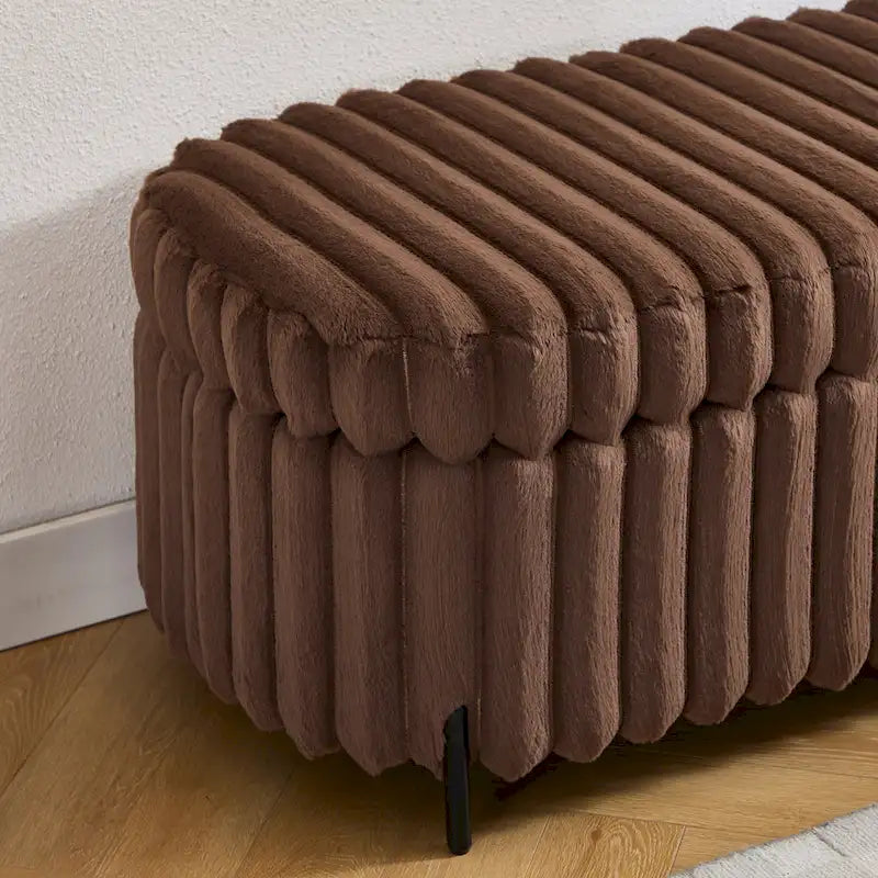 Banc de rangement ottoman surdimensionné de 49,2 pouces, repose-pieds moderne avec pieds en métal