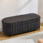 Banc de rangement ottoman surdimensionné de 49,2 pouces, repose-pieds moderne avec pieds en métal