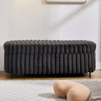 Banc de rangement ottoman surdimensionné de 49,2 pouces, repose-pieds moderne avec pieds en métal