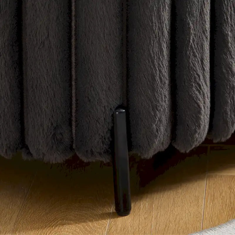 Banc de rangement ottoman surdimensionné de 49,2 pouces, repose-pieds moderne avec pieds en métal