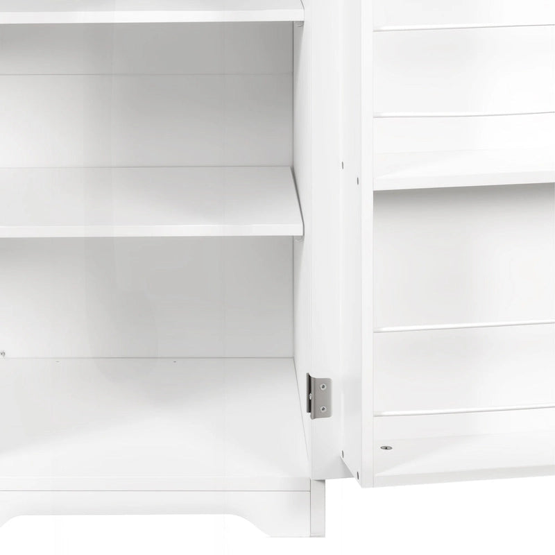 Meuble de buanderie polyvalent sur pied avec étagères réglables et panier à linge basculant