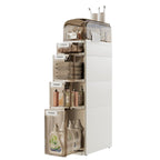 Meuble de rangement de salle de bain mince à 5 niveaux, organisateur de rangement de salle de bain étroit et mobile pour petits espaces
