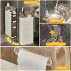 Meuble de rangement de salle de bain mince à 5 niveaux, organisateur de rangement de salle de bain étroit et mobile pour petits espaces
