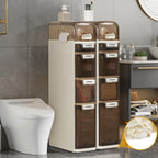 Meuble de rangement de salle de bain mince à 5 niveaux, organisateur de rangement de salle de bain étroit et mobile pour petits espaces