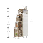 Meuble de rangement de salle de bain mince à 5 niveaux, organisateur de rangement de salle de bain étroit et mobile pour petits espaces