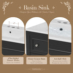 Ensemble Meuble-lavabo de salle de bain 36 pouces avec évier, évier en céramique sous plan, meuble-lavabo autoportant avec 4 tiroirs