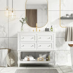 Ensemble Meuble-lavabo de salle de bain 36 pouces avec évier, évier en céramique sous plan, meuble-lavabo autoportant avec 4 tiroirs
